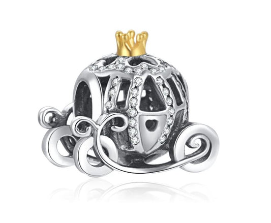 Charm Plata S925 Carruaje Calabaza Cenicienta