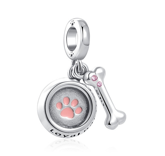 Charm Plata S925 Plato Hueso Perro