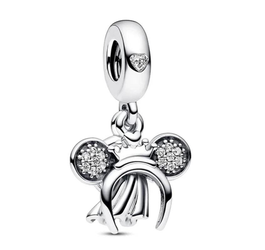 Charm Plata S925 Minnie Mouse Novia Velo