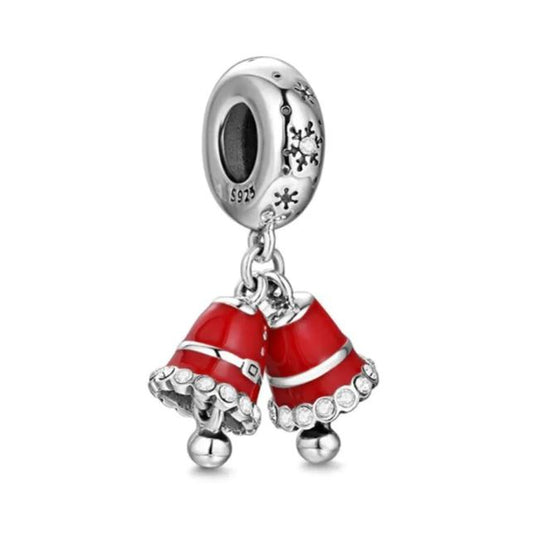 Charm Plata S925 Campanas Navidad