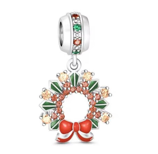 Charm Plata S925 Corona Navidad