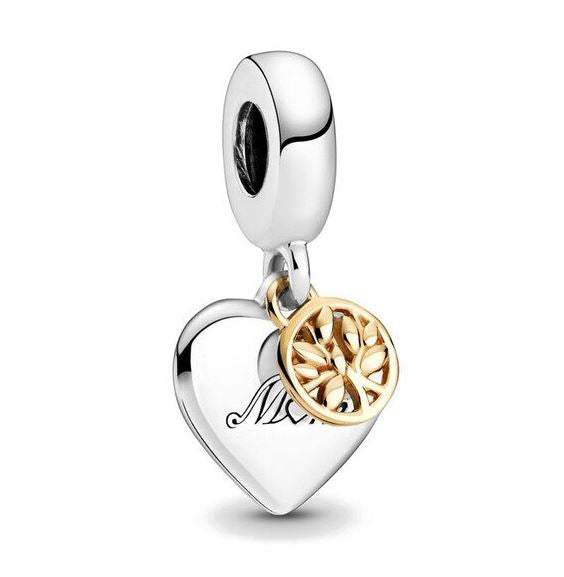 Charm Plata S925 Corazón Mom