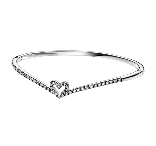 Pulsera Plata S925 Corazón Piedras