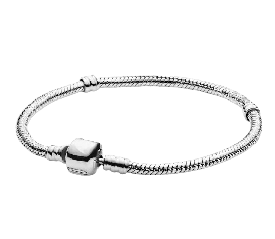 Pulsera Plata S925 Cilindro Plateado