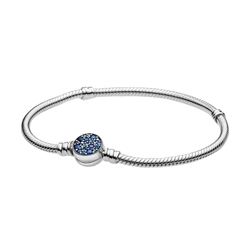 Pulsera Plata S925 Círculo Azul