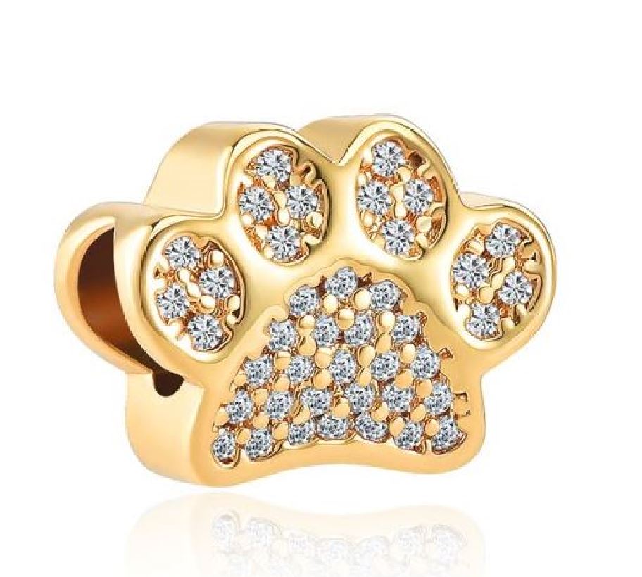 Charm Plata S925 Huella Perro Varios Colores