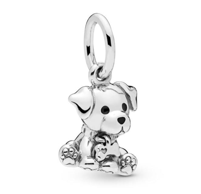 Charm Plata S925 Perro Raza Sentados