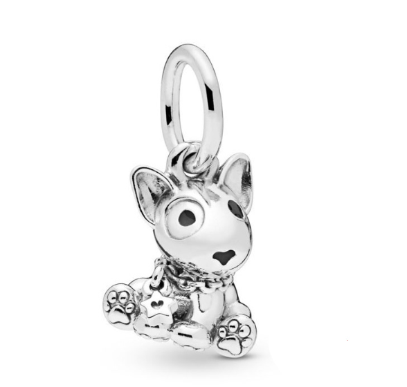 Charm Plata S925 Perro Raza Sentados