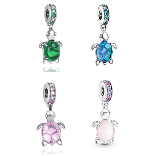 Charm Plata S925 Tortuga Mar Varios Colores